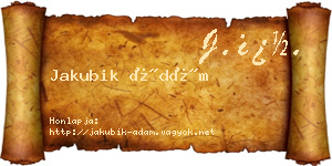 Jakubik Ádám névjegykártya